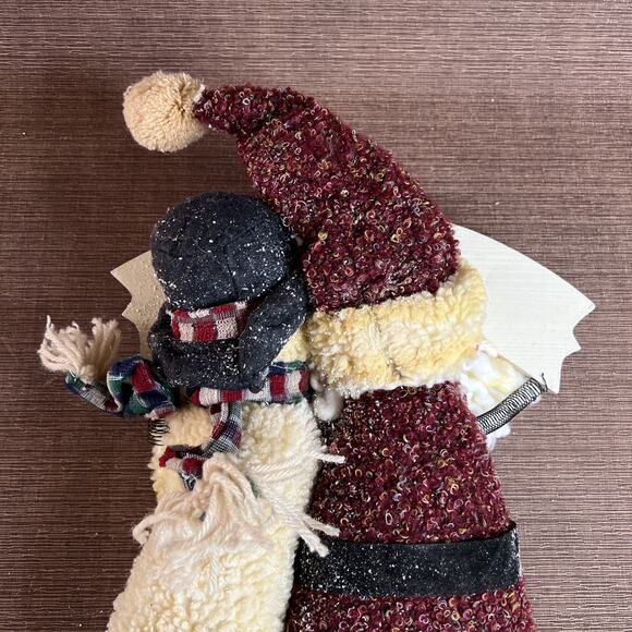 Christmas “Warm Welcome” Door Hanger – Santa & Snowman Holding Hands, Holiday - Picture 8 of 10